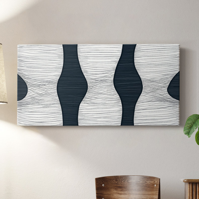 Toile tendue avec châssis abstrait # 8, H 16 po x l 32 po