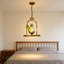 Luminaire suspendu en vitrail papillon de 41 po de hauteur, cadre en fer bronze antique, ampoule E26 chaude incluse