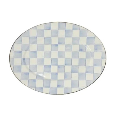 Sky Check Medium Oval Platter
