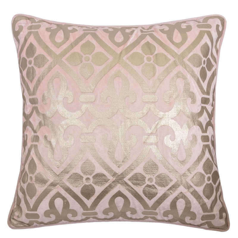 Trumbull Godines Velvet Throw Pillow, Blush