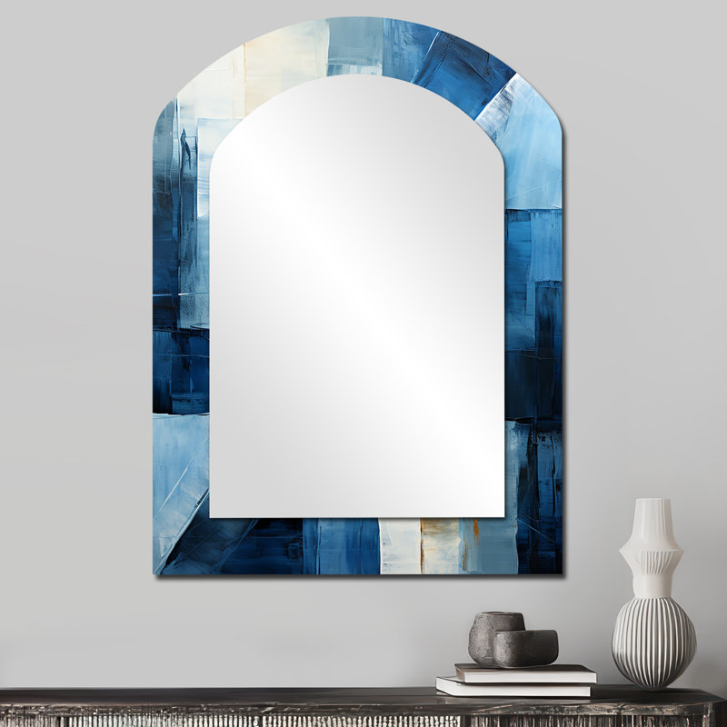Blue Nautical Shapes III - Miroir mural unique, 34 po x 25 po
