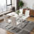 5-Piece Modern Glam Rectangular Dining Set with Faux Leather Chairs for Small Space-93438719-93438705