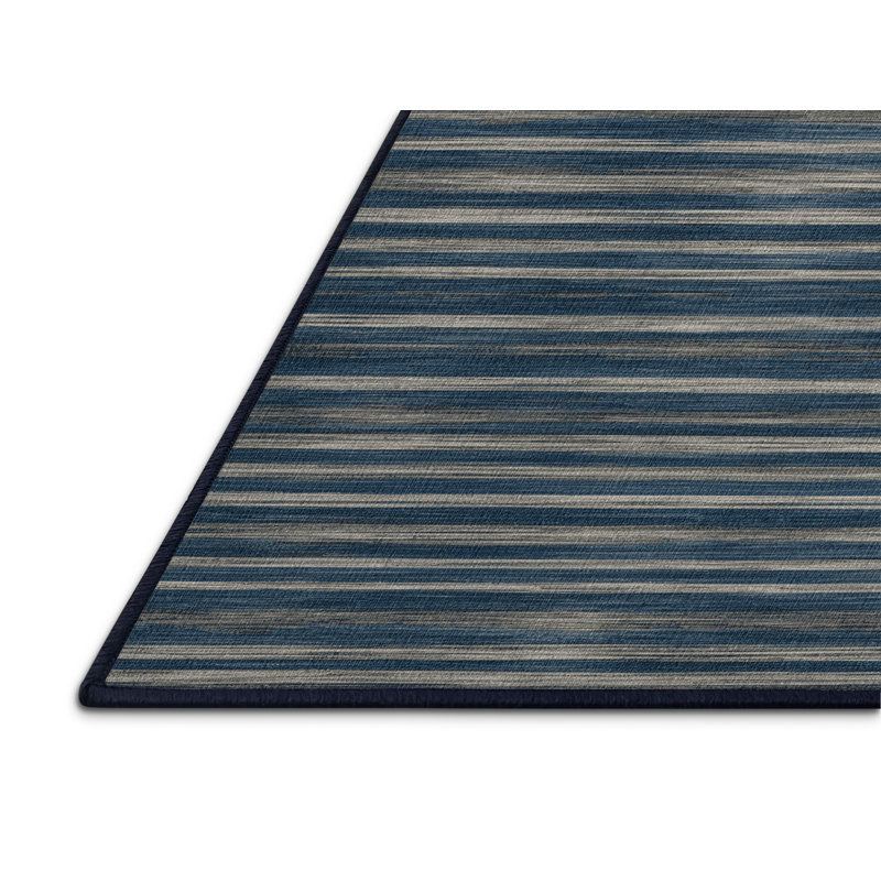 Tapis gris à rayures horizontales lavable à la machine, Tapis de couloir 2 pi x 5 pi