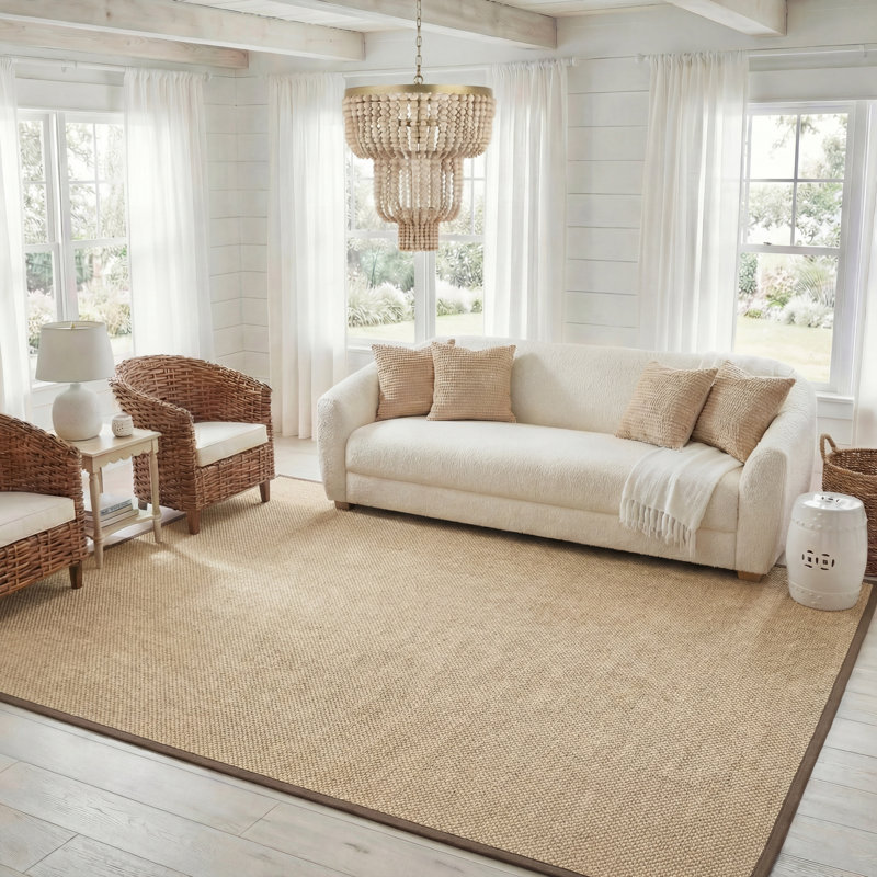 Hillsborough Solid Sisal Fiber Area Rug, Rectangulaire 8 pi x 10 pi