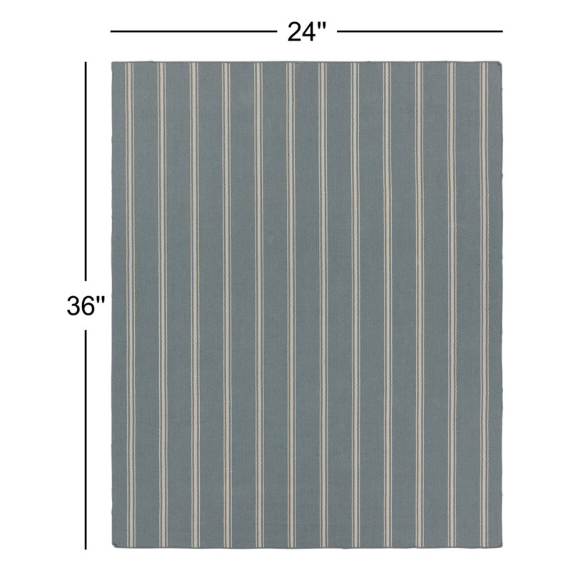 Striped Area Rug in Gray/Beige, Rectangle 2' x 3'
