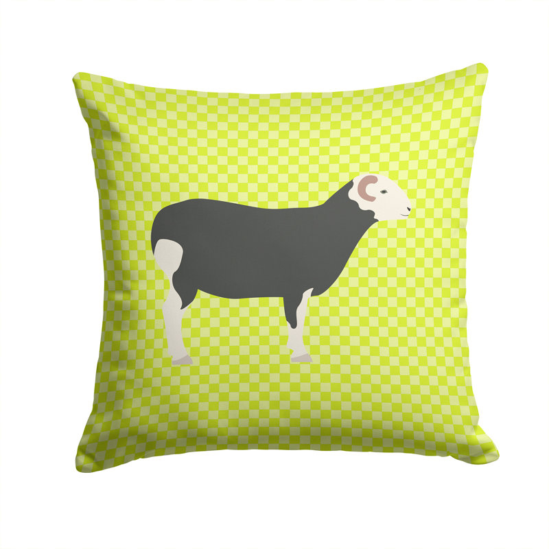 Coussin extérieur herwick ovin check, Vert, 14 po x 14 po