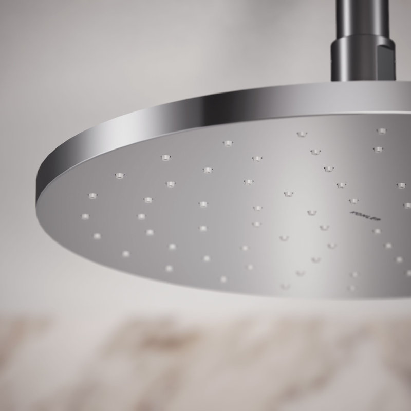 Contemporary Multi Function Rain Shower Head, Polished Chrome, Square, 1.75 GPM