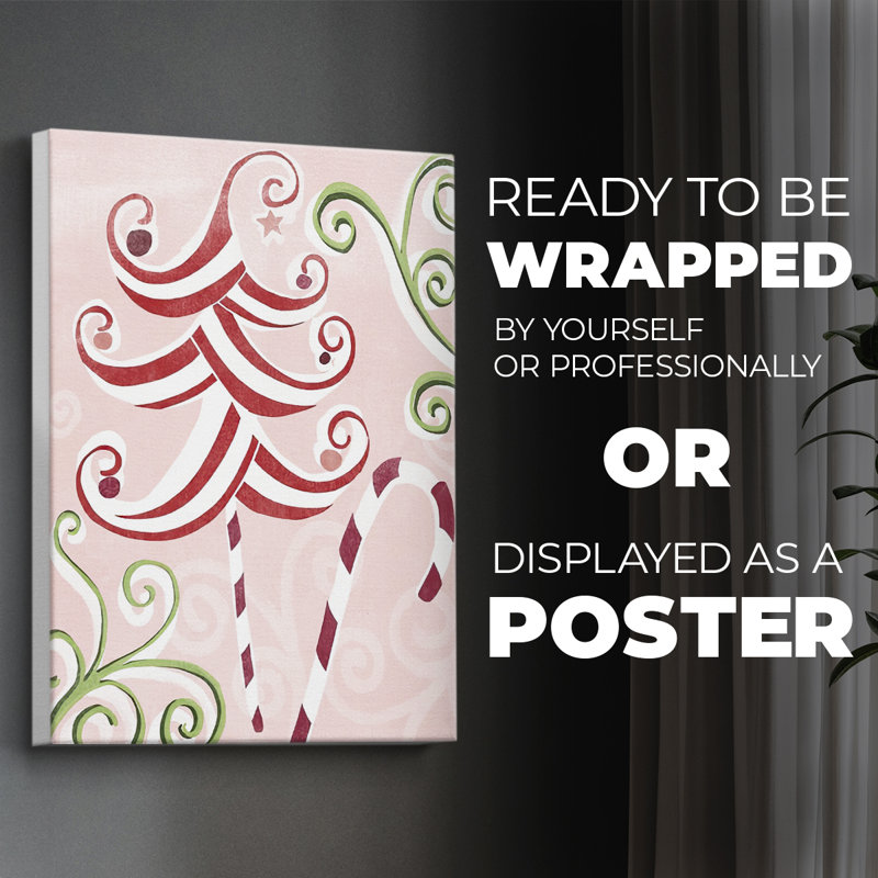 Candy Cane Holiday I - Impression sur toile seulement - NON CADRE, 18" H x 12" W