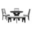 Ensemble de salle à manger rond rustique avec 3 chaises rembourrées et 1 banc TREXM, beige et gris