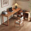 Bureau en bois massif en L Burlywood-2114766535-2114766542