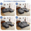 Canapé modulaire en forme de L "110", canapé 3 places à compression complète avec méridienne, sans assemblage requis pour le salon, canapé modulaire à assise profonde (velours côtelé)-334823141-334823139