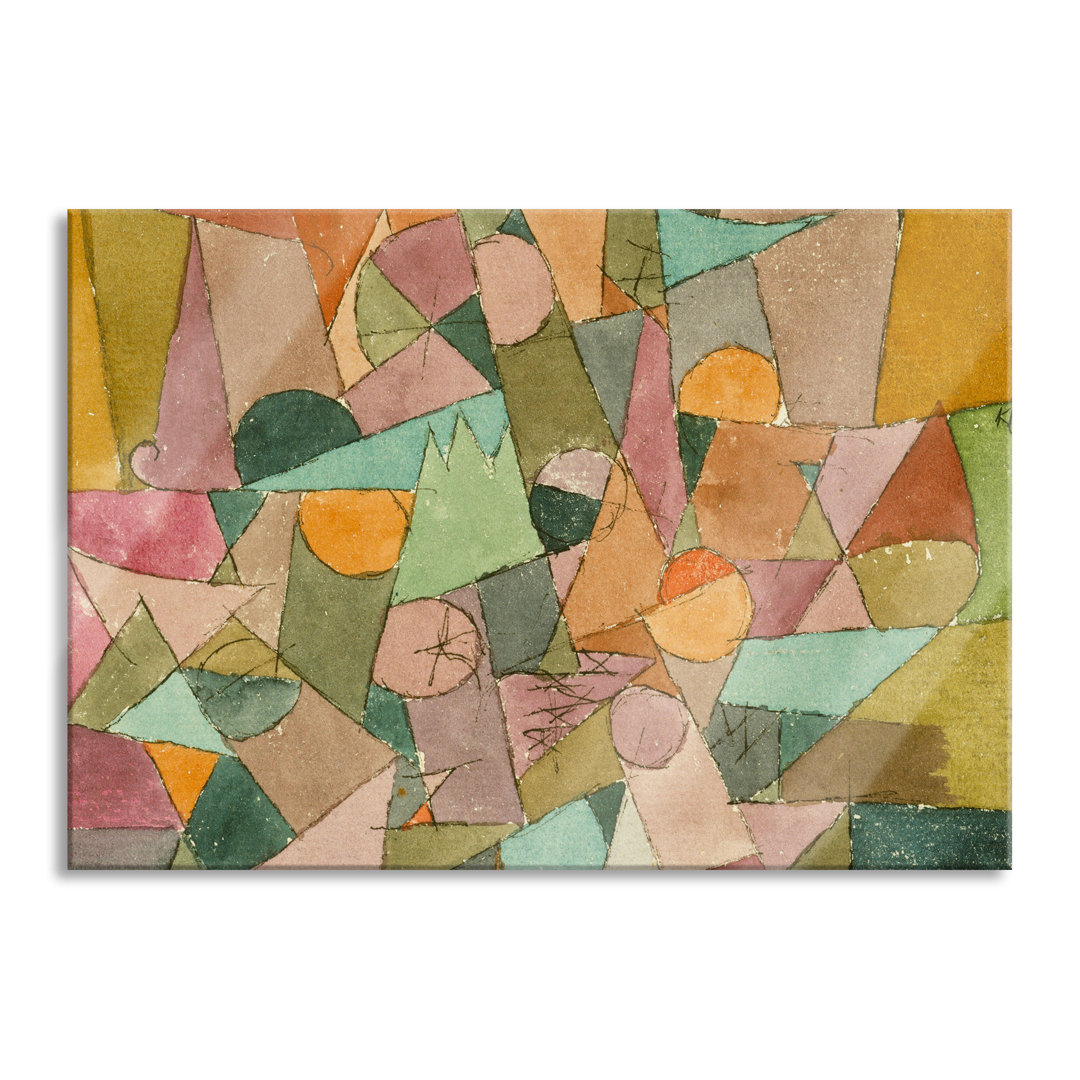 Glasbild | Wandbild Auf Echtglas | Paul Klee - Tiefer Pathos | Inkl. Aufhängung Und Abstandshalter