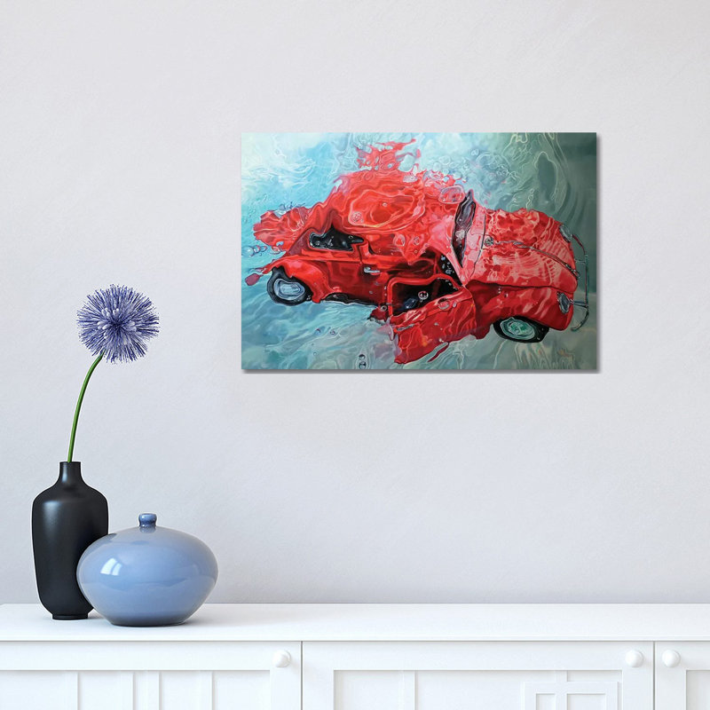 « Red Cox » par Marcello Petisci-impression, H 12 po x l 18 po x 1,5 po, Toile tendue, Pas de tapis