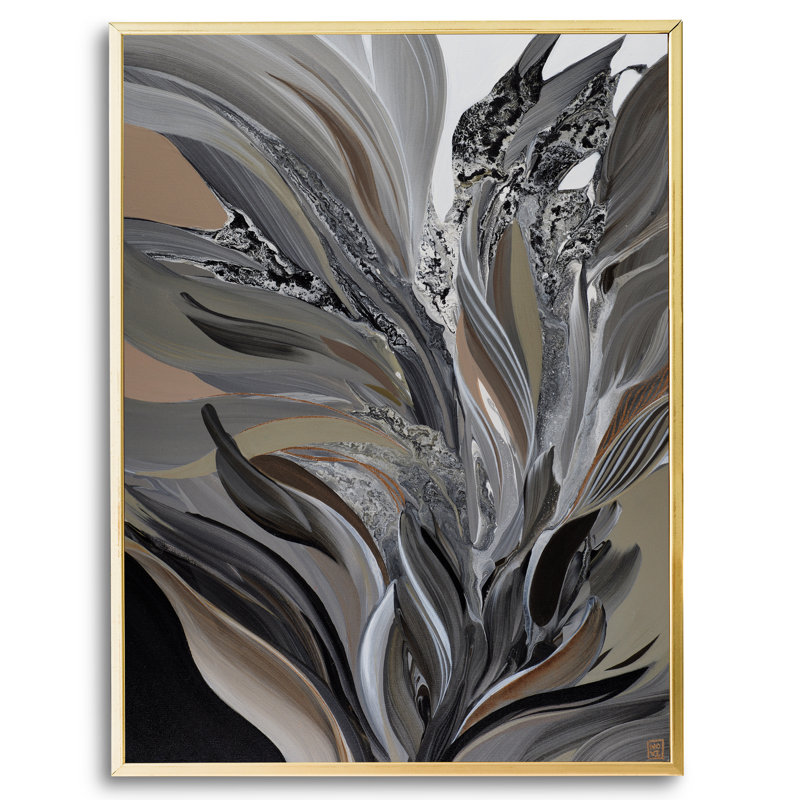 Indulge Me par Novi Lim, Toile avec cadre flottant or, Pas de tapis, H 26 po x l 20 po