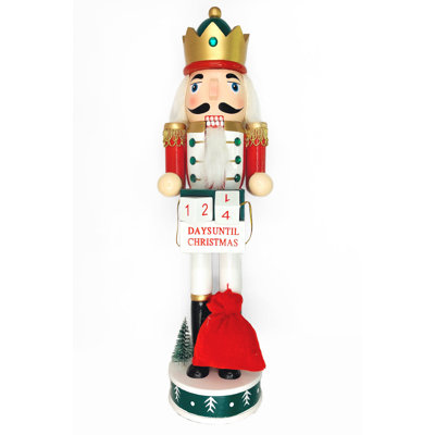 Christmas Nutcracker with a Crown.  Classic Wooden Festive Decoration F07M14-44-N01830A