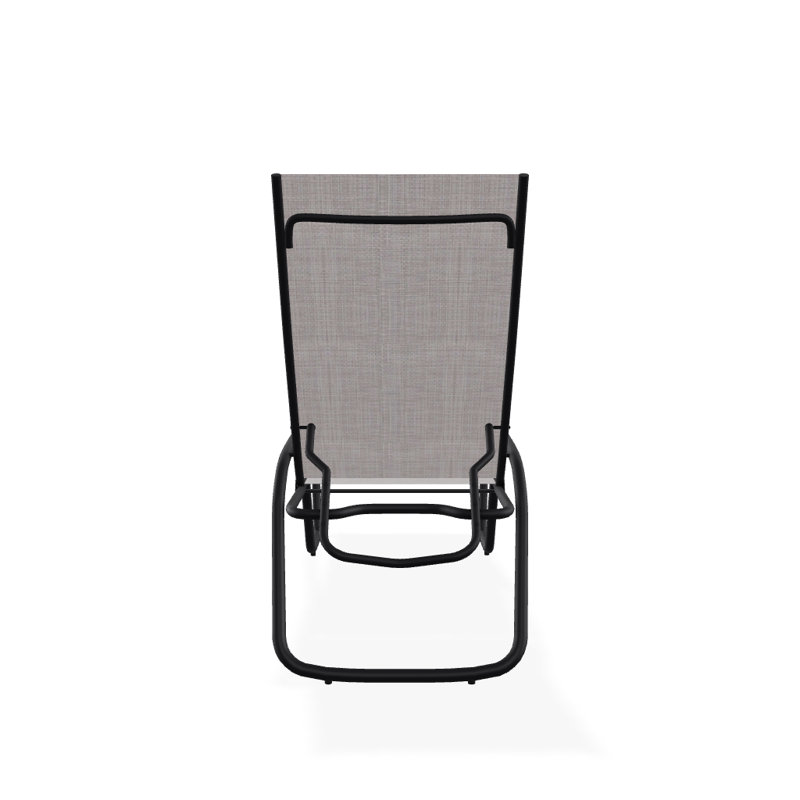 Outdoor Rust-Resistant Metal Chaise Lounge, Textured Black, Sand Dollar