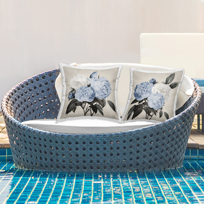Floral Outdoor Throw Pillow
