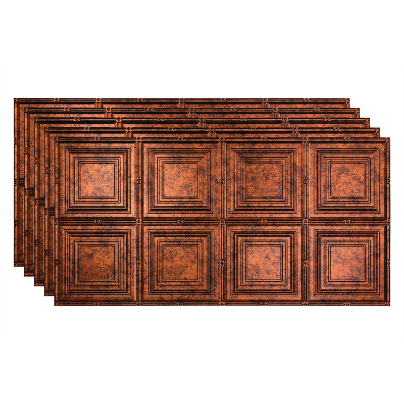 Panneau de plafond décoratif en vinyle 2 pi x 4 pi FASÄDE, Cuivre pierre de lune