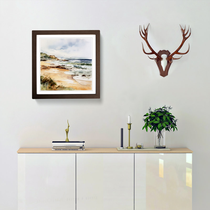 Single Picture Frame Print on Wood, Walnut