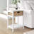 Walnut and Natural Accent Table with Woven Basket-97821422