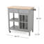 Chariot de cuisine compact en bois d'hévéa avec beaucoup de rangement et un design moderne, parfait pour les petits espaces et une organisation efficace