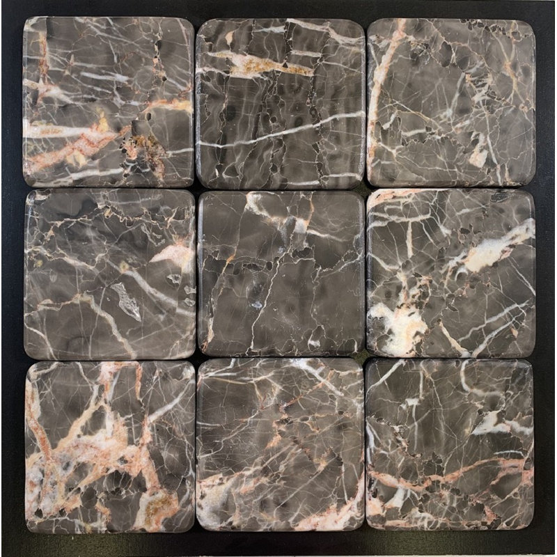 4" x 4" Mystique Brown & Taupe Marble Wall & Floor Tile