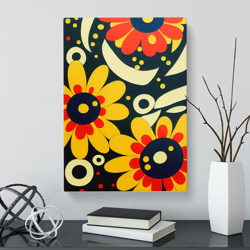 Daisy Flower Vintage - Wrapped Canvas, 60cm H x 40cm W x 3cm D