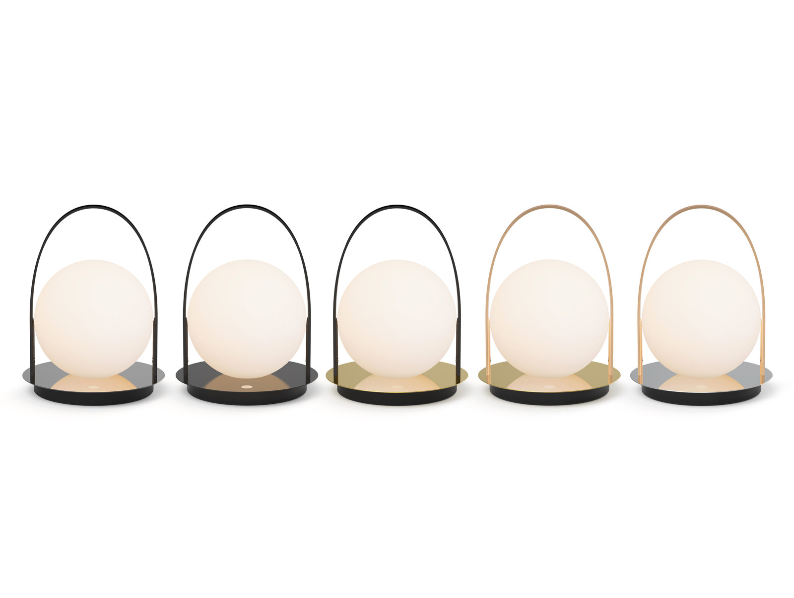 Bola LED Outdoor Lantern, Brass/Tan 