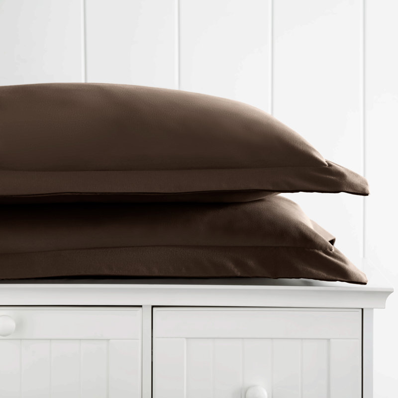 Pillow Shams 2-Pack Microfiber Ultra Soft Bedding, Chocolate, Standard