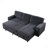 Upholstery Sleeper GREY Sectional Sofa With Storage Space