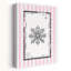 Pink Striped Snowflake Stamp Vintage Abstract Nature Winter Wall Art Print 1 Piece Wrapped Canvas Wall Art-1791492367