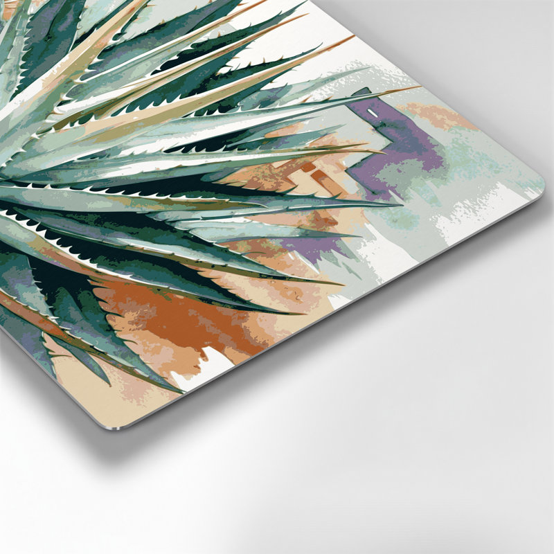 Art mural gris en métal Southwestern Plants Aloe Vera 147