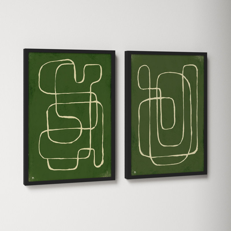 Line Works by StudioM, Black Framed Paper, 20" H x 28" W x 1.25" D
