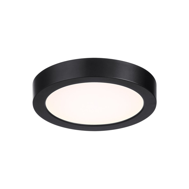 Plafonnier encastré Raed, H 0,9 po x l 5,3 po x P 5,3 po, Noir
