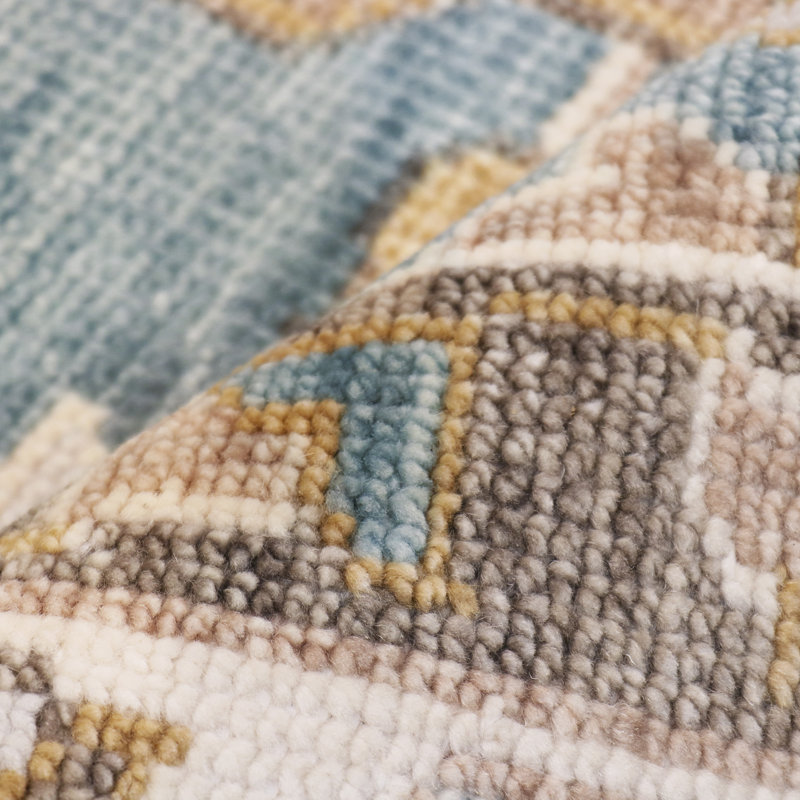 Serapi Wool L. Blue Wool Area Rug, Rectangle 9'10" x 13'11"