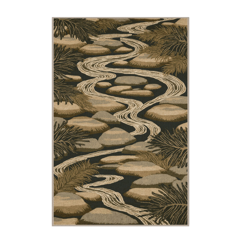 Machine Washable Nature Brown Area Rug