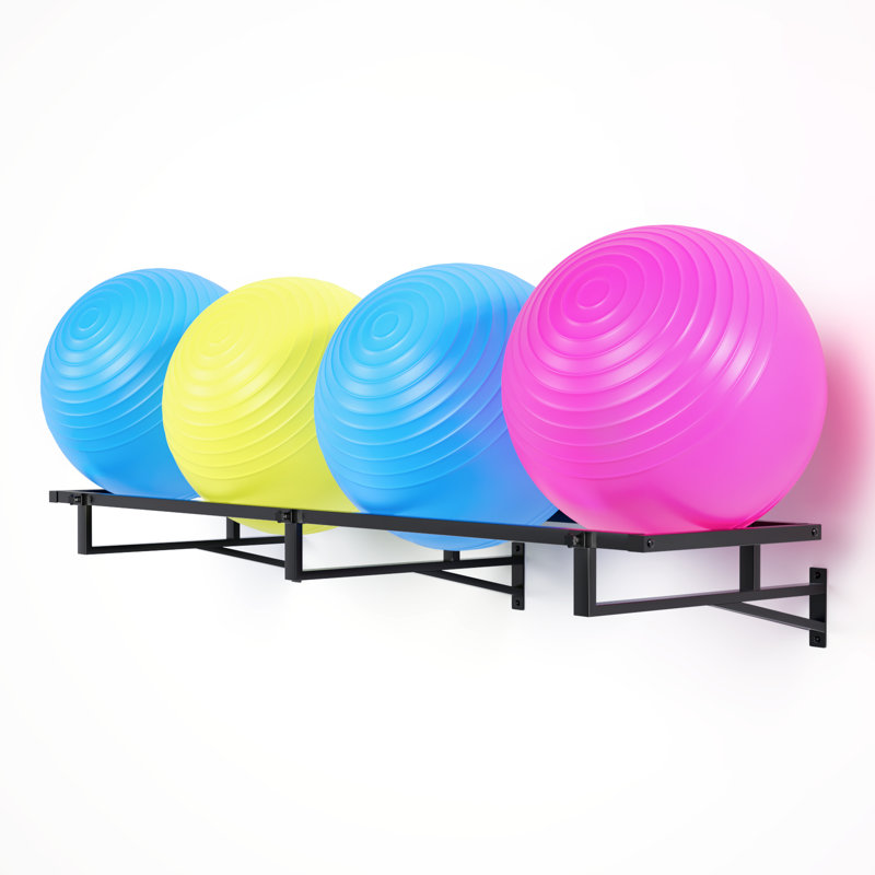 Yoga Ball Holder, Extra Large Wall Rack for Gym Garage Wall Storage,Suitable for Stability Ball/Theraband Ball/Stability Balls for Exercise/Barre Ball/Yoga Block/Basketball/Volleyball