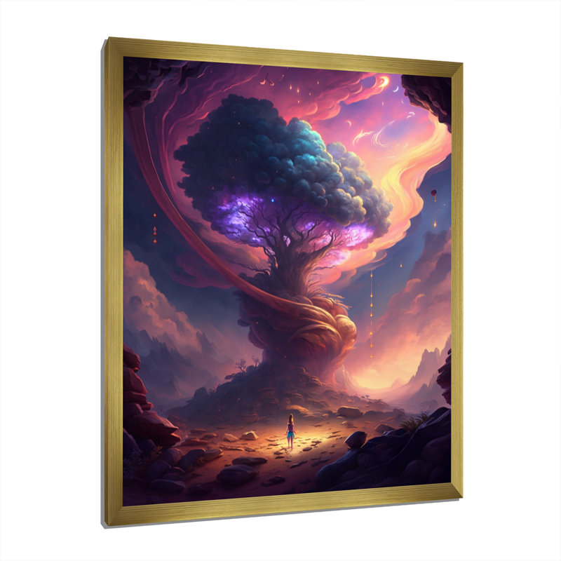 «Fantasy Desert Dunes Landscape IV», reproduction d'art sur toile, H 20 po x l 12 po x P 1 po, Or