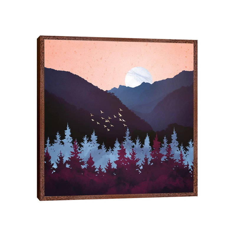 Mulberry Dusk - Print on Canvas, Brown Framed, 45.72 cm H x 45.72 cm W