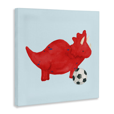 Baby Dino with Ball Canvas, design by Lucille Price