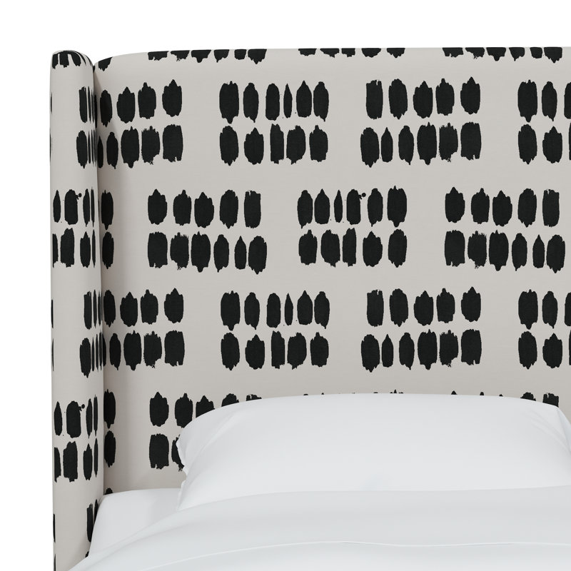 Tête de lit tapissier à oreilles Stickland, Très grand, Sprint Stripe Grey Oga