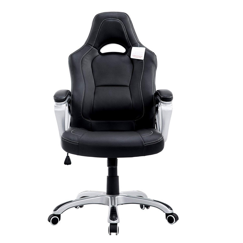 Zipcode Design Oxley Faux Leather Swiveling PC & Racing Game Chair, Black
