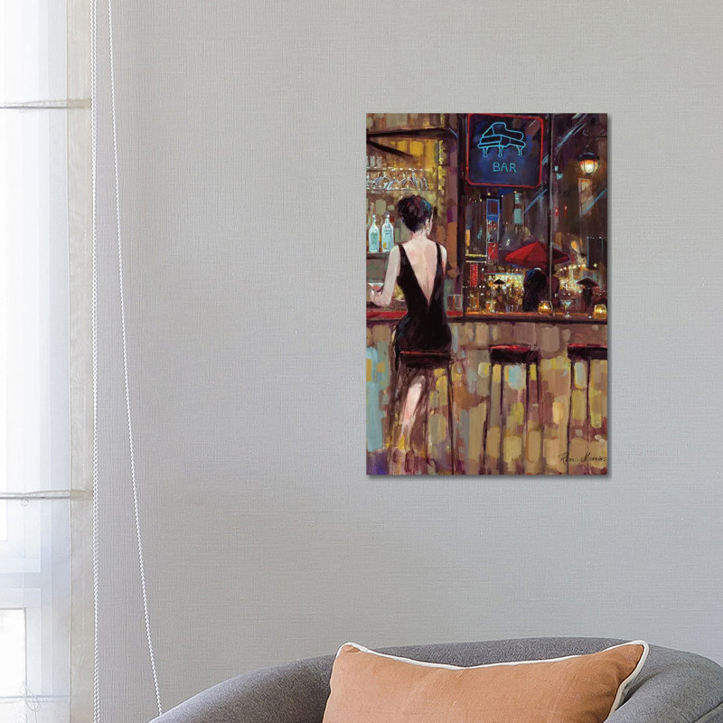 Piano Bar by Ruane Manning - Wrapped Canvas Giclee Art Print, 66.04 cm H x 45.72 cm W x 1.91 cm D