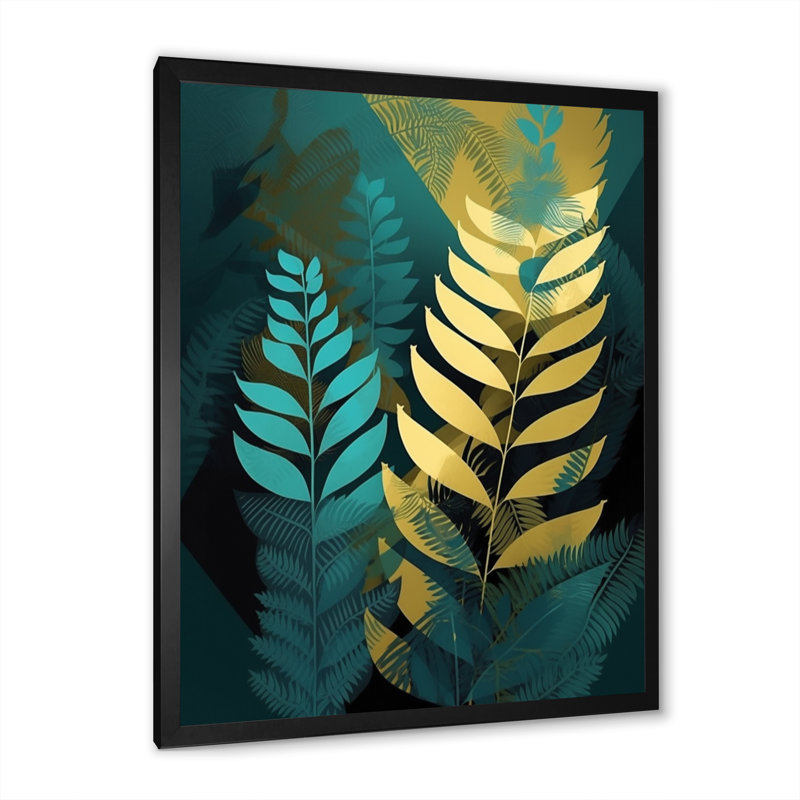 Nathen Harmonious Ferns III - Imprimé, H 32 po x l 24 po x P 1 po, Cadre photo noir