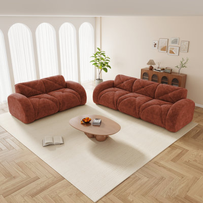 Ensemble de canapé 2 pièces Canapé confortable, ensemble de canapé 2 places + 3 places, canapé à assise profonde, tissu de velours doux