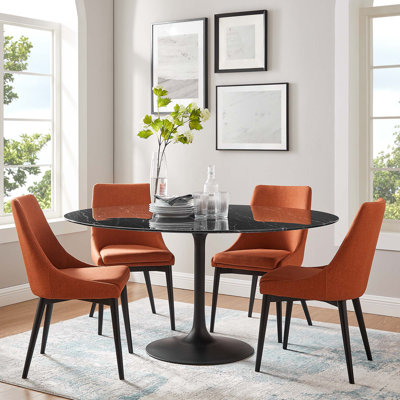 Table de bar Lippa, plateau rond en marbre artificiel, par Modway