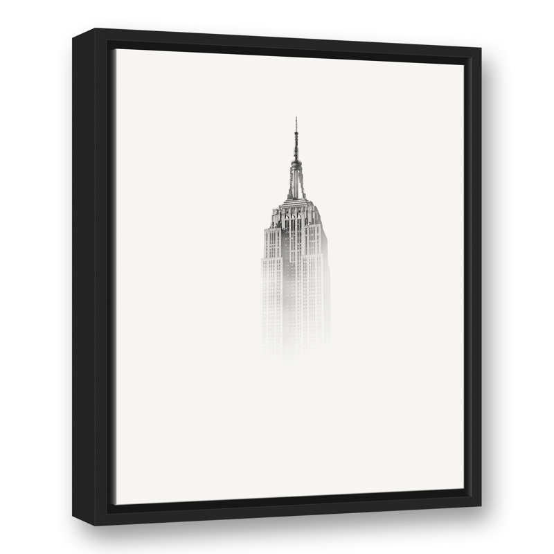 «Empire State Building In Fog», reproduction sur toile, H 21,75 po x l 17,75 po x P 1,75 po, Cadre flottant