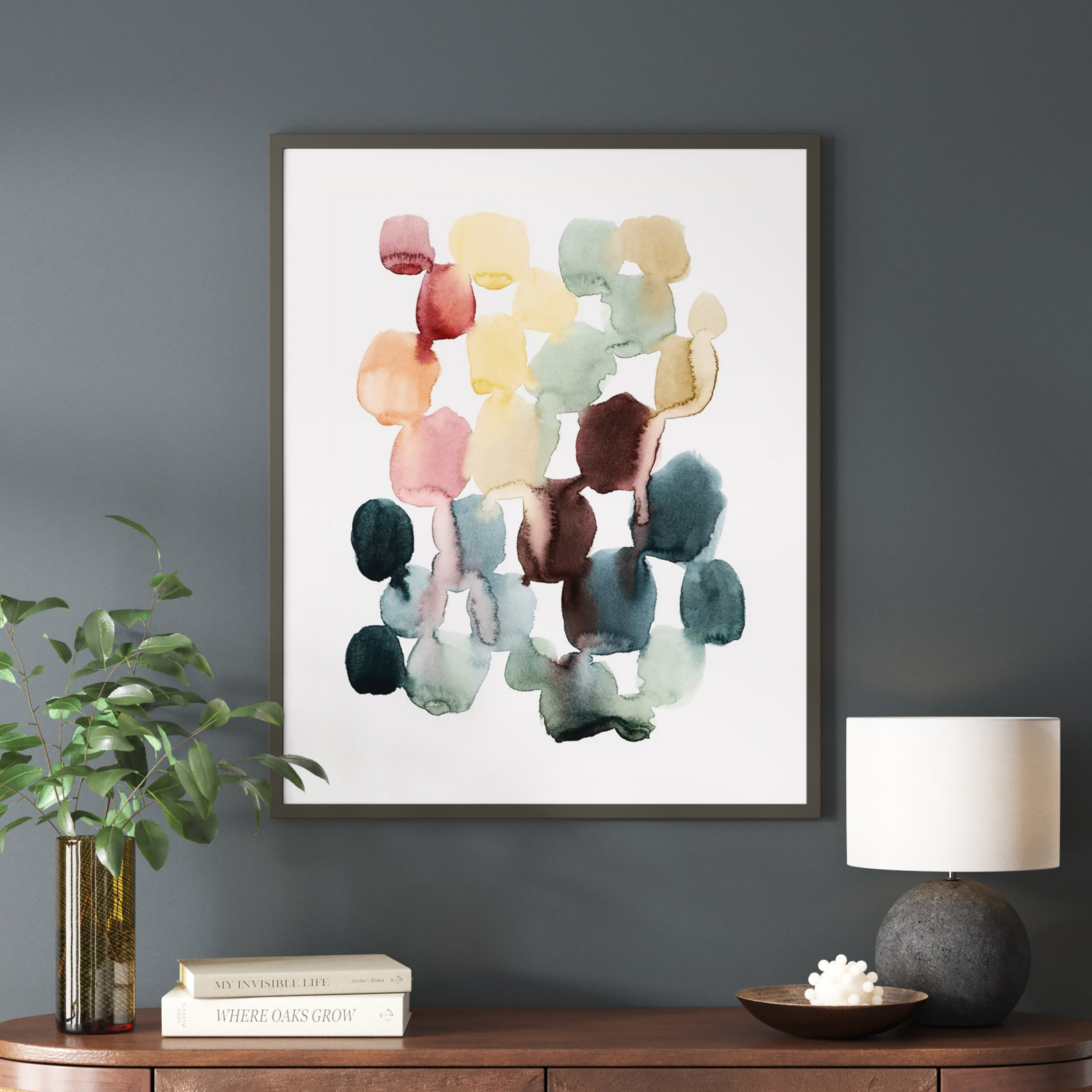Desert Stones II by Grace Popp, Gray Framed Paper, 41" H x 33" W