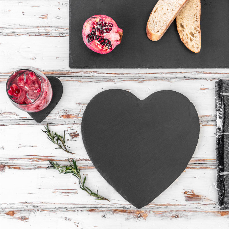 Argon Tableware - Heart Slate Placemats - 25cm