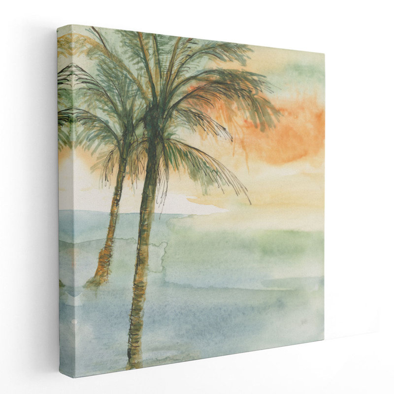 «Island Sunset I», reproduction d'art sur toile, H 12 po x l 12 po